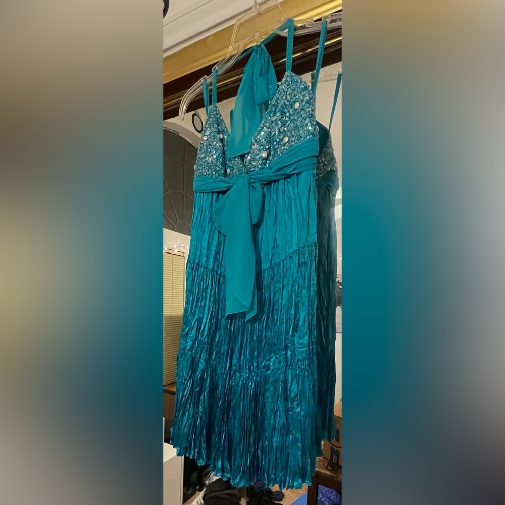 Blue sequin BCBGMaxAzria prom dress!